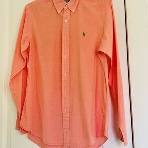 Ralph Lauren Men's Orange Checkered Shirt